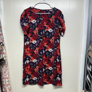 Marks & Spencer Vibrant Red and Navy Floral Dress